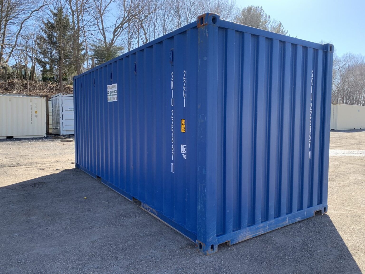 New 20ft x 8ft x 8.5ft Tall– Shipping/Storage Container – Wind and Watertight – Blue