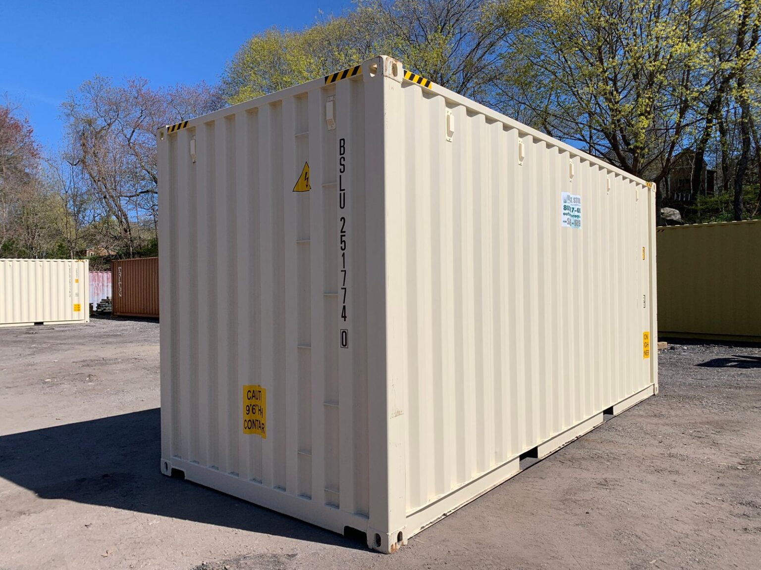 New 20ft x 8ft x 9.6ft Tall **High Cube** Shipping/Storage Container – Wind and Watertight – Beige - Image 3