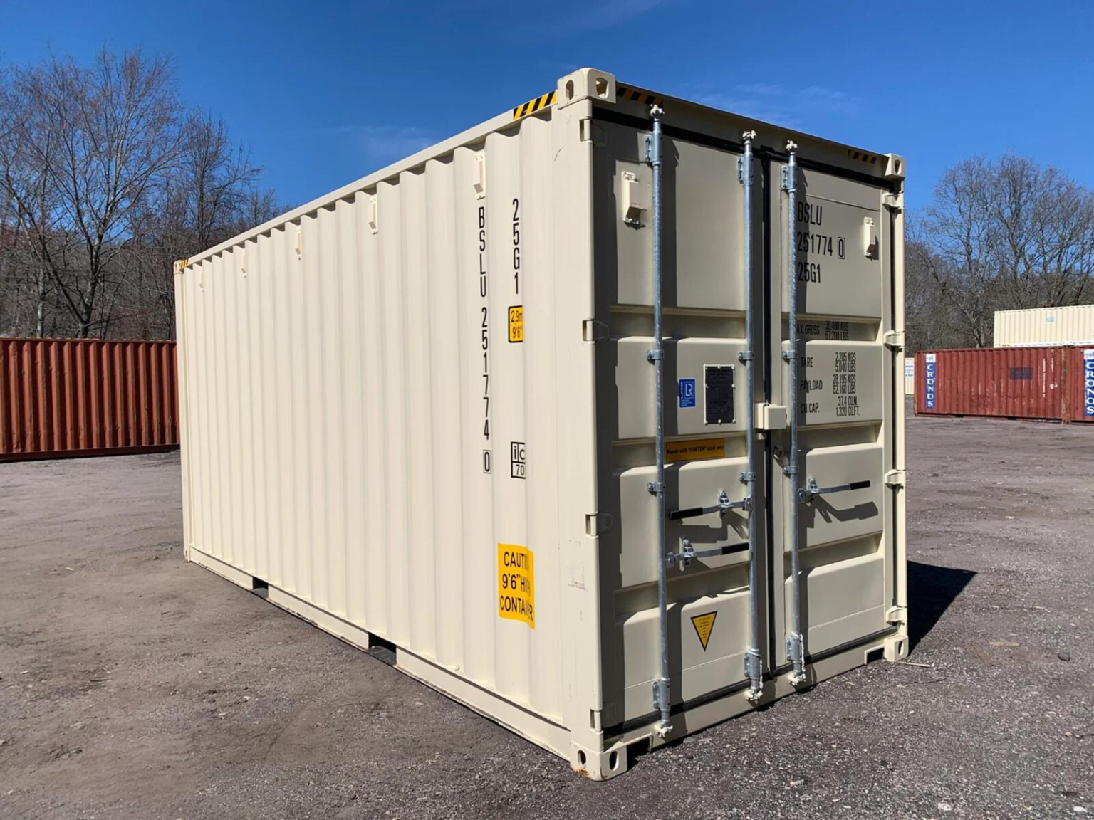 New 20ft x 8ft x 9.6ft Tall **High Cube** Shipping/Storage Container – Wind and Watertight – Beige - Image 7