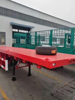 3 Axle Flatbed Tractor Trailer With Mechenical Suspension
